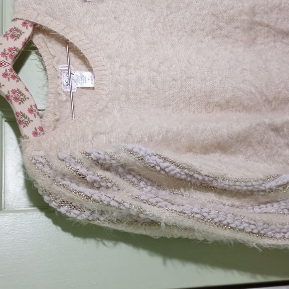 Women's Freeway butterfly poncho sweater cream gold Medium - Picture 3 of 8